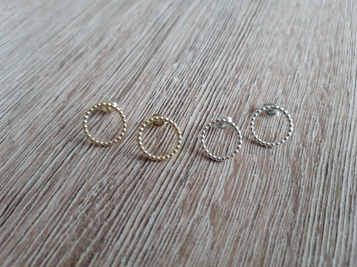 Ohrstecker Kugeldraht Silber – Detailansicht 2
