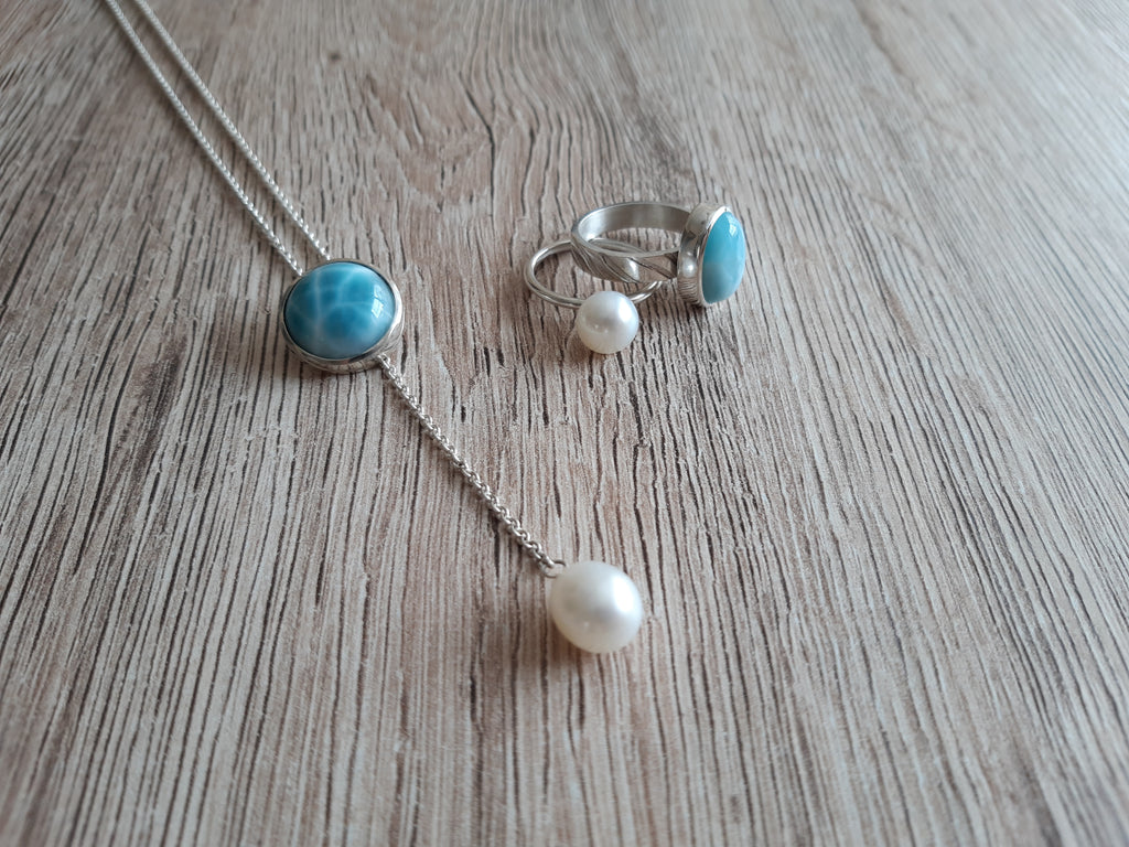 Ring mit Larimar – Detailansicht 4