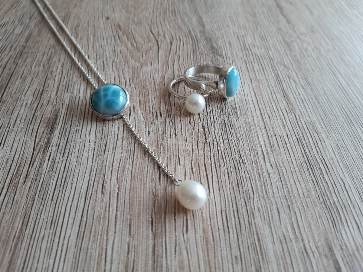 Ring mit Larimar – Detailansicht 4