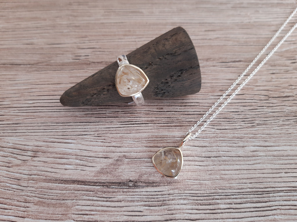 Kette mit Rutilquarz – Detailansicht 2